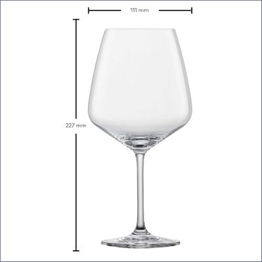 Бокали для червоного вина SCHOTT ZWIESEL Burgundy Tulip, набір 4 шт, бургундські келихи з тританової кришталю, для вина, вироблено в Німеччині, можна мити в посудомийній машині