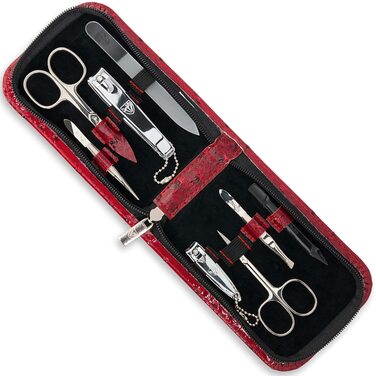 Набір для догляду за нігтями DREI SCHWERTER 'Novara' - 8 предметів (чорне шкірозамінник)