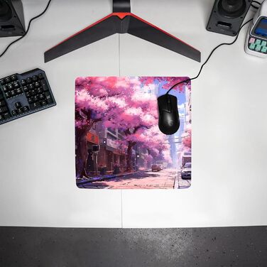 Tilt Premium килимок для миші XXL 1000x500x4 мм | Ігровий килимок для миші | Нековзна підкладка на стіл | Водостійкий мат для столу (30 x 30 см, Sakura City)
