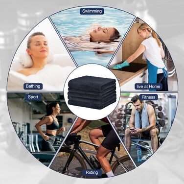 4 штуки спортивних рушників для фітнесу, 75 x 35 см, мікрофібра, швидковисихаючі, для тренажерного залу та подорожей