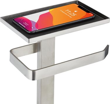 Набір для ванної кімнати Relaxdays з тримачем для туалетного паперу, щіткою для унітазу та підставкою, з полицею, 69x25x18 см, сріблястий