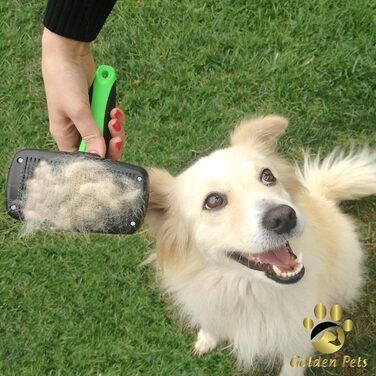 Щітка для собак та котів Golden Pets самоочисна, покращена версія, для короткої та довгої шерсті, для тварин великих та малих розмірів, швидке очищення + посібник з догляду