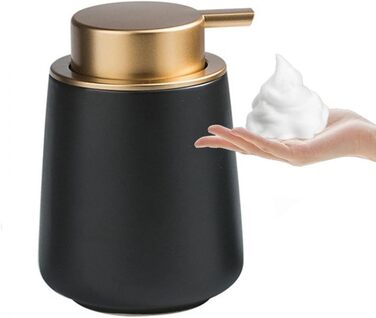 Дозатор для мила XUDREZ, керамічний, 380 мл, для кухні, чорний. Підходить для мила, шампуню, гелю для душу.