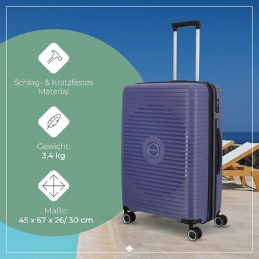 Чемодан Travelite ORBITA середній, розширюваний, 67 см, 68-78 літрів, турквіс (з TSA замком та зручною внутрішньою організацією)