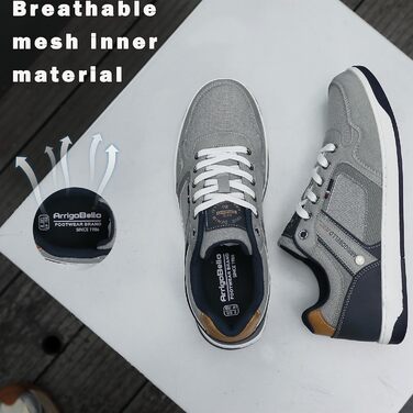 ARRIGO BELLO Кросівки для чоловіків: стильні та зручні для прогулянок та спорту. Матеріал: штучна шкіра PU. Розміри 41-46. Сірий колір (Grau004).