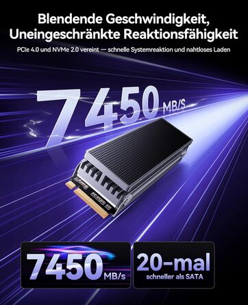 SSD Orico IG740PRO 4TB PCIe 4.0 NVMe M.2 - Швидкість до 7100 МБ/с, 3D NAND TLC, з радіатором для ПК, ноутбука та PS5