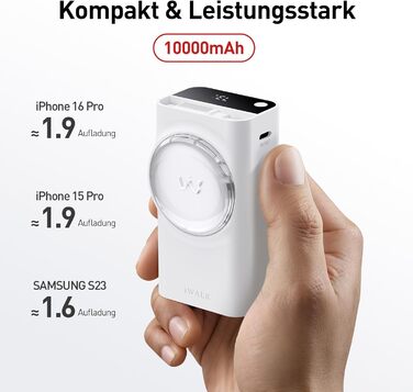 Power Bank iWALK 10000mAh з вбудованим кабелем USB-C (70см), 3 виходи, PD 30W, для iPhone, Samsung, Android, iPad
