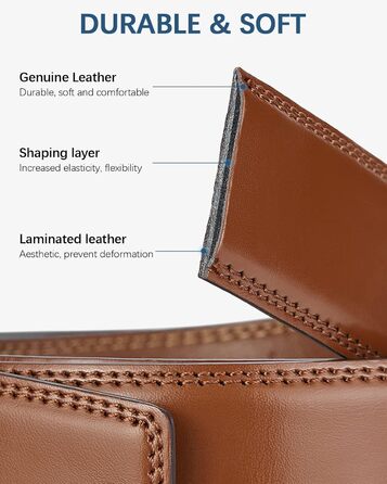 Чоловічий шкіряний ремінь BOSTANTEN з автоматичною застібкою-разом, 35 мм, регульований, довжина 115/135 см