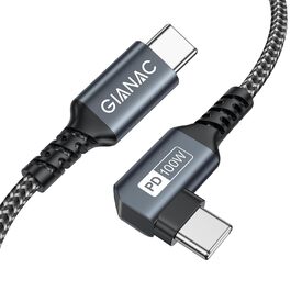 Кабель USB-C на USB-C 3м, 100W, 90° з E-Mark для Macbook, iPad, Samsung, Huawei