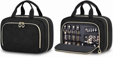 Сумка для косметики OVEVOOK чорна з відділенням для прикрас (M-Update) - водонепроникна, з гачками