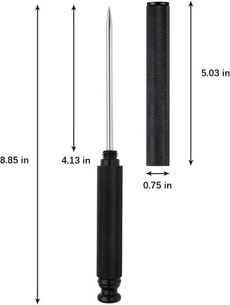 Aluminum Alloy Ice Pick Handle with Stainless Steel Blade and Safety Cover, Ice Tool, Kitchen Tool for Restaurant, Bar, Home (black)