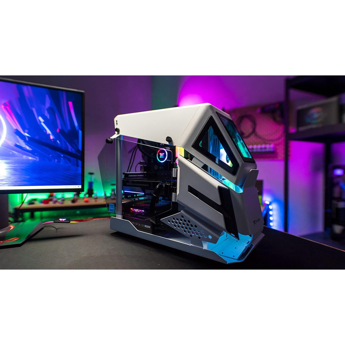 Корпус Thermaltake AH T200 Snow для Micro-ATX з 2 скляними панелями та дизайном гелікоптера, білий