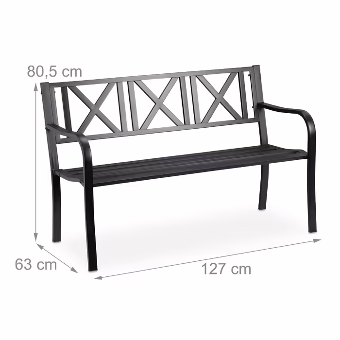 Relaxdays Metal Garden Bench