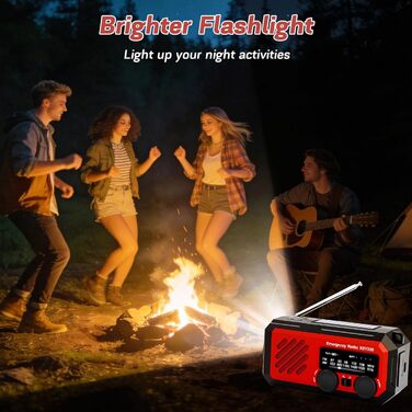Радіопортативне YIKANWEN з ручним генератором, акумулятор 2000mAh, AM/FM, ліхтарик LED, зелений - для дому та кемпінгу