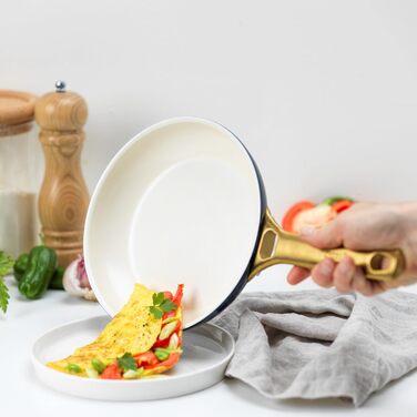 Набір посуду GreenPan Reserve 10 предметів з антипригарним покриттям Hartelox, кремовий, для індукції, сумісний з духовкою, безпечний (без PFAS)