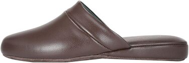 Чоловічі домашні тапочки Pamir з натуральної шкіри та піною з пам'яті (46 EU, широкі, коричневі)