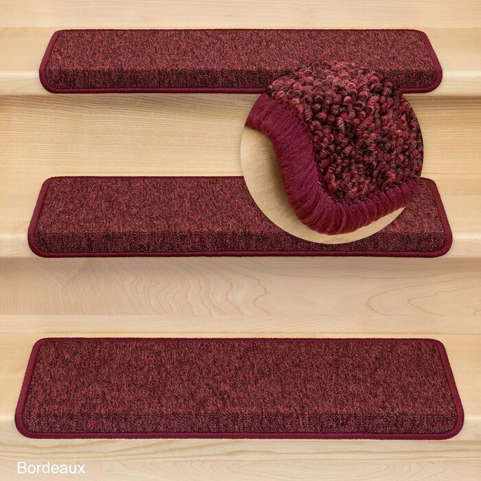 Ступінчасті килимки Kettelservice-Metzker Monza Бордовий, набір 14 шт. (різні варіанти та кольори)