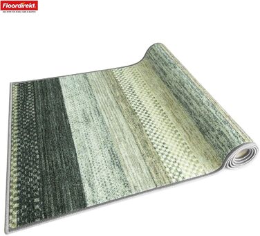 Килимок для кухні, прихожої та вітальні Floordirekt - килимок на замовлення, метр, килимок для прихожої, кухонний килимок, килимок для вітальні (80 x 450 см, Naxos - сіро-антрацитовий)