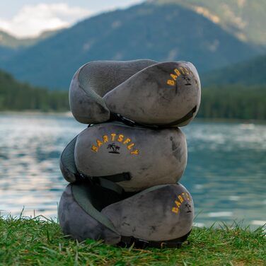 Подушка для шиї Memory Foam - Автомобільна та авіаційна, ергономічна, проти болю в шиї, для сну, для далеких перельотів, сірого кольору