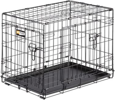 Клітка для собак Ferplast DOG-INN 60 - розкладний вольєр, переноска для цуценят та собак, з перегородкою, 2 дверцятами з замком, 64 x 45 x 49 см, чорний. Розміри перегородки: 22 x 15 x 40 см