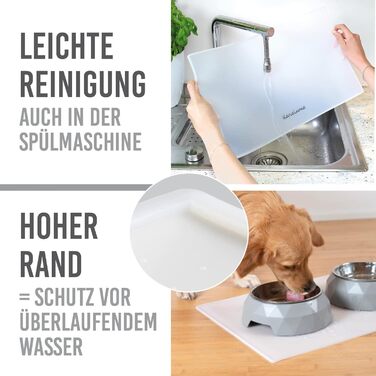 Силіконовий килимок KaraLuna Premium 60x40 см (Чорний, Кутовий) для годівлі котів та собак, під миску, під кавомашину