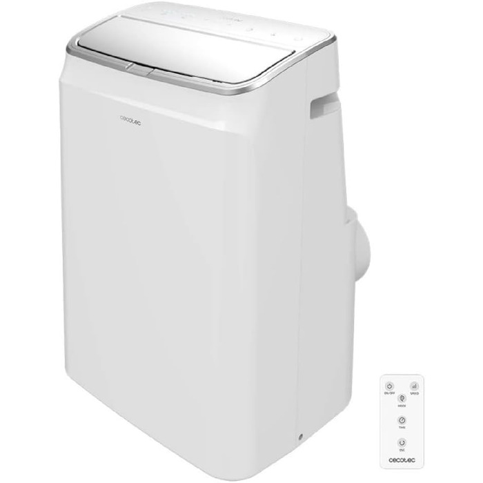 Мобільний кондиціонер Cecotec ForceClima 9000 BTU з тепловим насосом, охолодження до 25 м², Wi-Fi, пульт керування, LED-дисплей, 5 режимів, 2 швидкості, таймер