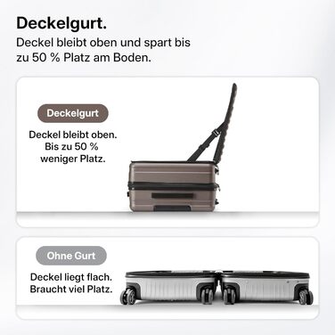 Валіза розширювана, жорсткий корпус, верхня панель відкривається, компресійний ремінь, додатковий простір | Міцний, еластичний, стійкий до подряпин, легкий (L-65см, Кофе)