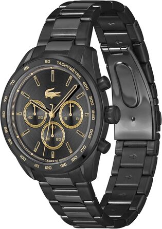 Годинник чоловічий Lacoste Boston Chronograph кварцовий з браслетом шкіряним або металевим (срібний)