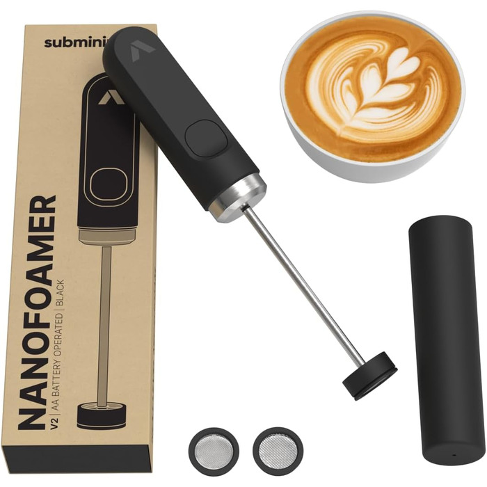 Мікропінний Молочний Пінник Subminimal NanoFoamer V2 | Для Капучино, Латте та Гарячого Шоколаду | Бездротовий