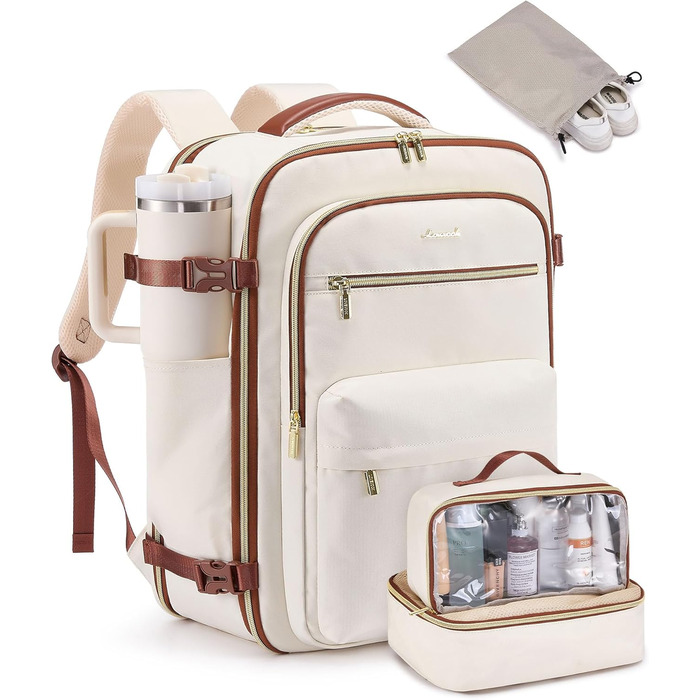 Чорний дорожній рюкзак OVEVOOK для ручної поклажі літака, 40 л, для ноутбука 17,3