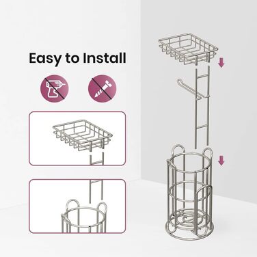 Тримач туалетного паперу TreeLen Mega Roll з нержавіючої сталі, тримач серветок та журналів, хромований, на 4 рулони