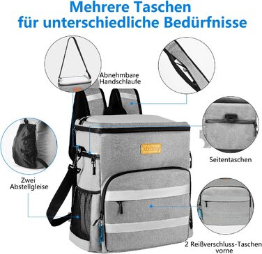 30L Cooler Bag Large Foldable - Cooler Bag for Food & Drinks, Picnic Bag, Insulated Thermal Bag, Cooler Bag Car for Beach/Picnic/Camping/BBQ