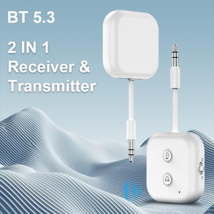 Isobel Bluetooth Передавач та Приймач 2-в-1: Bluetooth Адаптер 5.0 з низькою затримкою для TV/PC/Laptop. Підтримка Optical Toslink RCA 3.5mm AUX. Dual Link (Ultimate Transmitter Receiver)