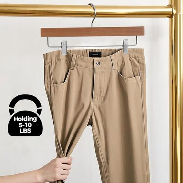 Набір дерев'яних вішалок для штанів та спідниць Quality Hangers, чорні, з регульованими затискачами та поворотним гачком (120 шт.)