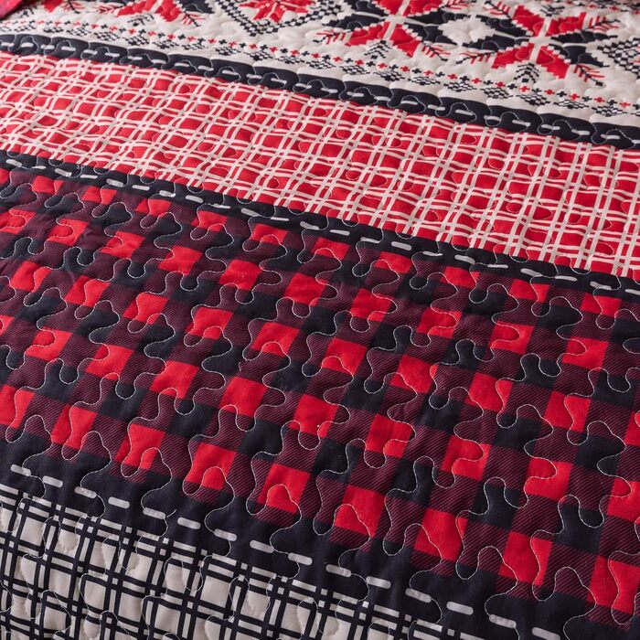 Комплект постільної білизни Soul & Lane: ковдра з 2 наволочками, дитячий, з дикими тваринами, природа, рустикальний стиль, Queen