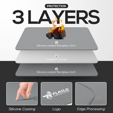FLASLD Deck Grill Mat - 91x124cm - Washable & Grease-Proof - Protects Decks & Patios
