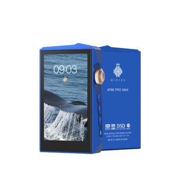 Hidizs AP80 PRO MAX: Hi-Res MP3 плеєр з Bluetooth, Wi-Fi, DLNA, AirPlay, DAC ES9219C, MQA 16X, DSD256, PCM 384kHz, підтримка SD до 2TB (Синій)