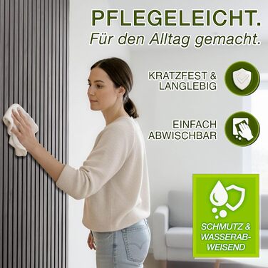 Акустичні 3D-панелі з дерева TRESKO для шумоізоляції стін, 120×60×2,1 см, колір Дуб сірий (набір 2 шт.) з вішалками для одягу