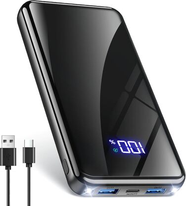 Портативний акумулятор Power Bank 26800mAh з LED дисплеєм, швидкою зарядкою 22.5W USB-C PD3.0 & QC4.0, чорний. Сумісний з iPhone 16 Pro Max, Galaxy S25 Edge/S24, планшетами