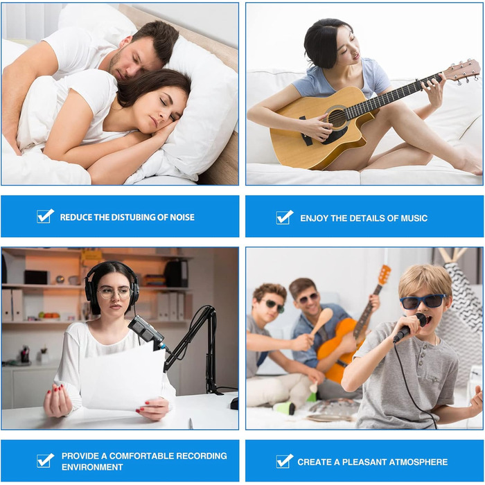 Самоклеючі акустичні панелі з фетру для звукоізоляції стін та стелі, білі, 30x30x0.9 см, 12 шт (1.08 м²)