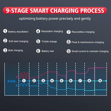 Автоматичний зарядний пристрій HTRC 12V/24V 20A для автомобільних акумуляторів, LiFePO4, літієвих та свинцево-кислотних батарей (AGM, GEL, MF, EFB, SLA, VRLA, Wet), для авто, мотоцикла, човна, газонокосарки, P20PRO