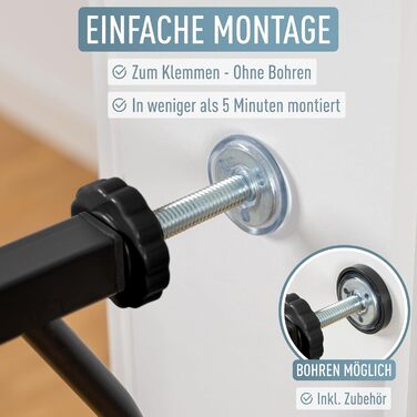 Захист для сходів IB Style Berrin - сітка для дітей та собак, без свердління, металева, чорна, ширина 67-75 см