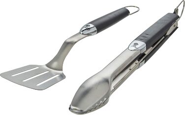 Weber-Stephen 6645 Compact Grill Tool Set, 2-Piece, Stainless Steel, Black