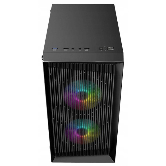 Ігровий комп'ютерний корпус Logic Atos ARGB mini, чорний, 3 вентилятори
