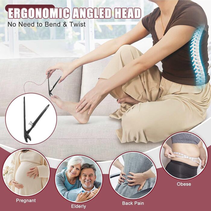 Кусачки для нігтів Nagel для літніх людей та чоловіків з товстими нігтями, професійні кусачки з широким отвором та похилою гострою бритвою, подарунок