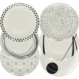 Сервіз Tognana Graphic, 18 предметів, для 6 осіб, порцеляна, білий