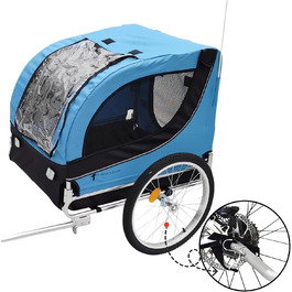 Bike Dog Carrier - Dog Trailer for Bicycle - Blue Dog Bike Trailer - Up to 40kg