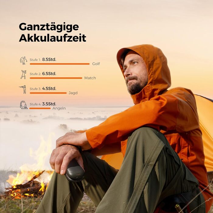 Електричні грілки для рук OCOOPA UT3 PRO (2 шт), 10000mAh, USB Powerbank, 4 режими нагріву, до 58°C, для чоловіків, ідеально для гольфу, полювання та кемпінгу, чорний