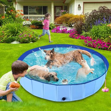 Зручний надувний басейн для собак та котів XL 160x30 см, розкладний, водонепроникний, антиковзкий