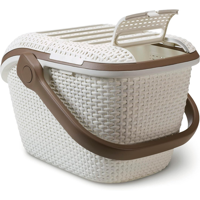 Транспортний бокс для тварин Curver Pet Transportbox L, білий/кремовий, 51x38x33 см
